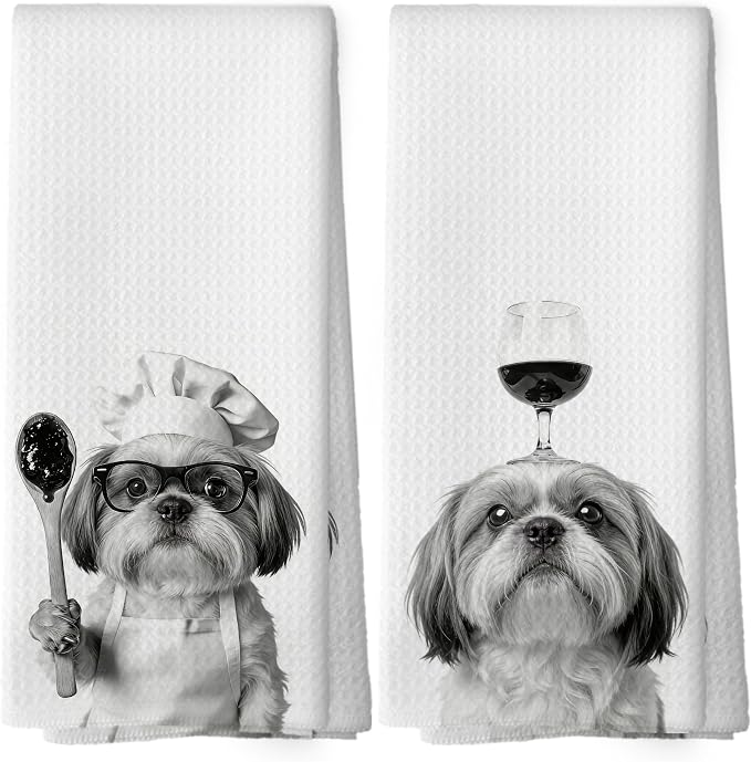 Funny Shih Tzu Hand Towels, Shih Tzu Gifts by XPH