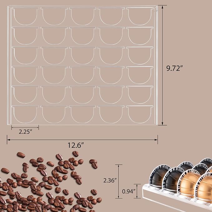 SUMERFLOS 2-Sets Coffee Pod Holder Storage Tray Compatible - Image 3