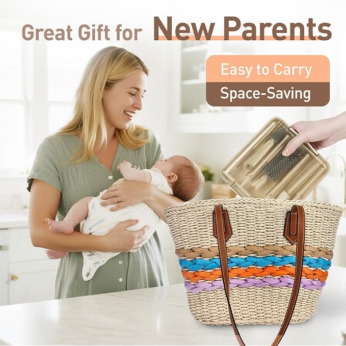 Baby Bottle Brush Set, 6-in-1 Travel Bottle Cleaner Kit - Image 7