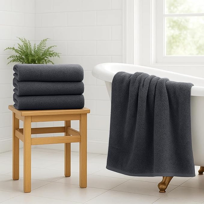 RIVERSIDE 100% Ring-Spun Cotton Bath Towels Set of 4 22 x 44 - Image 7
