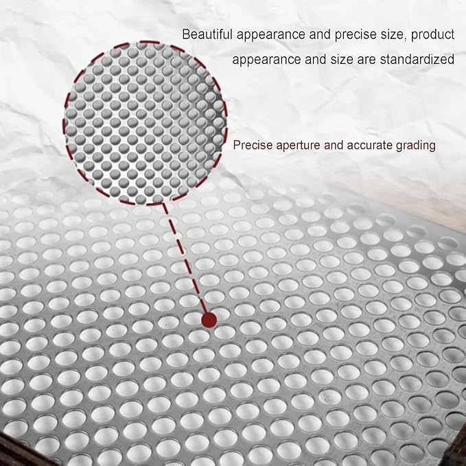 Coffee Bean Grading Sieve, Stainless Steel Screen and Wooden Frame, Round Hole - Image 2