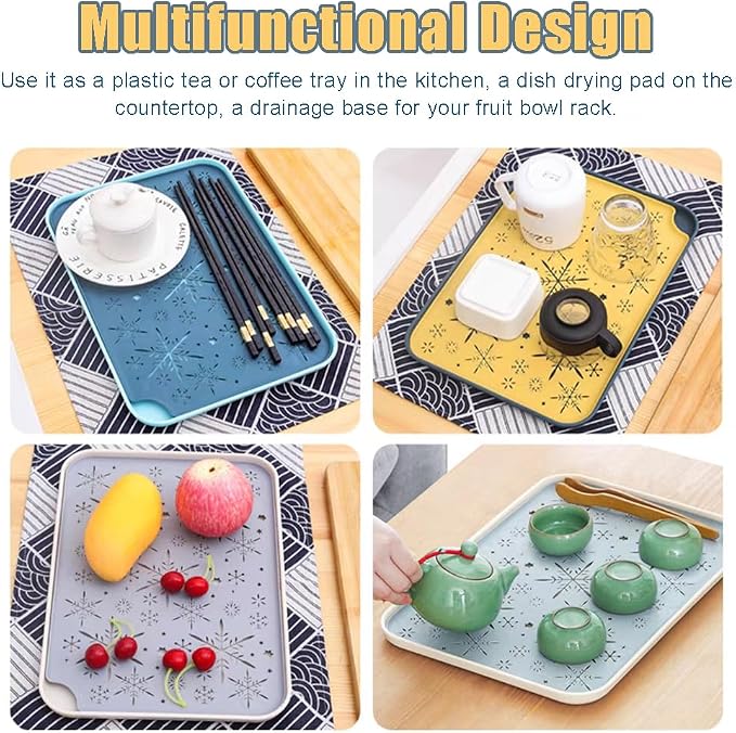 Christmas 2-Tier Drain Tray, Fruit Bowl Rack Drainage Water Drip, Plastic Tea - Image 5