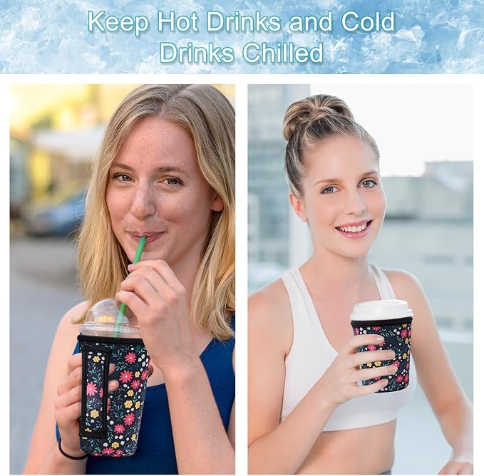 3 Piece Reusable Iced Coffee Sleeves Insulated Coffee Sleeves - Image 7