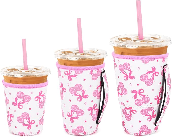 3 Pack Iced Coffee sleeve Insulated Neoprene Cup Sleeves by Snowso