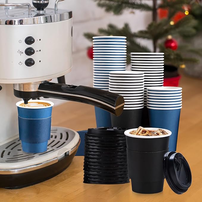 SIUQ 100 Pack 12 oz Disposable Coffee Cups - Image 3