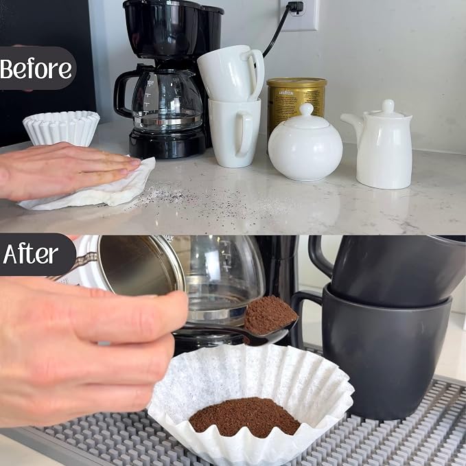 CALUVAR Gray Coffee Maker Mat for Countertop 18x12 in Silicone, Coffee Mat for - Image 5