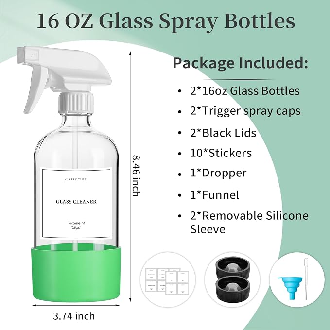GIVAMEIHF 2 Pack Glass Spray Bottles - Image 2