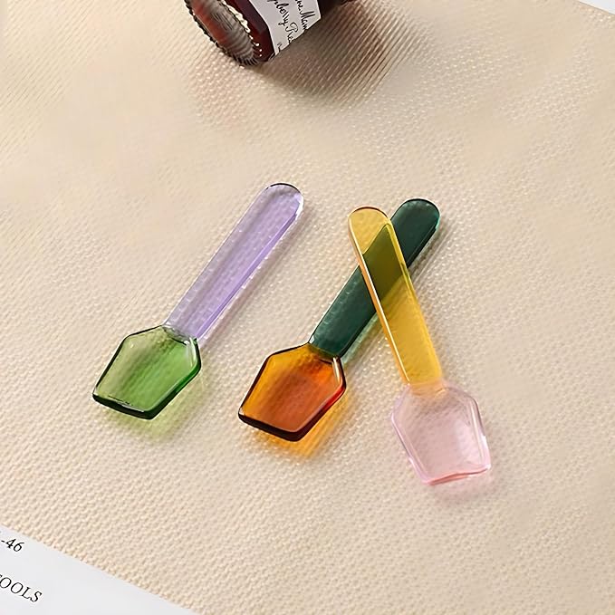 3 Pcs Glass Mixing Spoon 3.6 Inches Glass Teaspoons - Image 7
