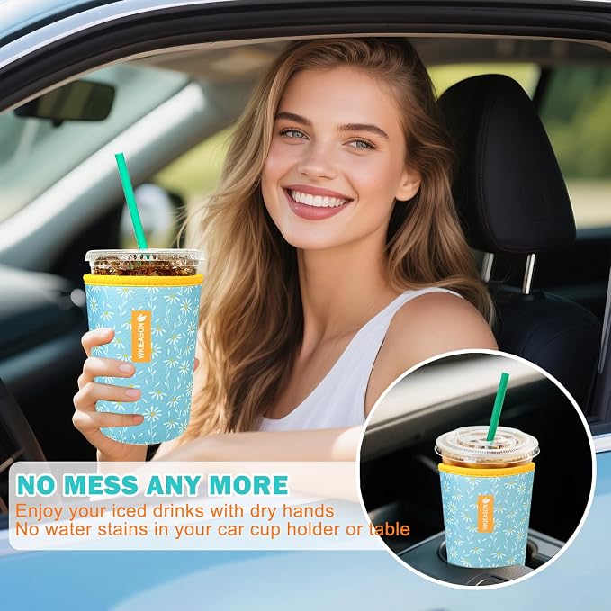 WK IEASON Reusable Iced Coffee Insulator Universal Ice Coffee Sleeve - Image 4