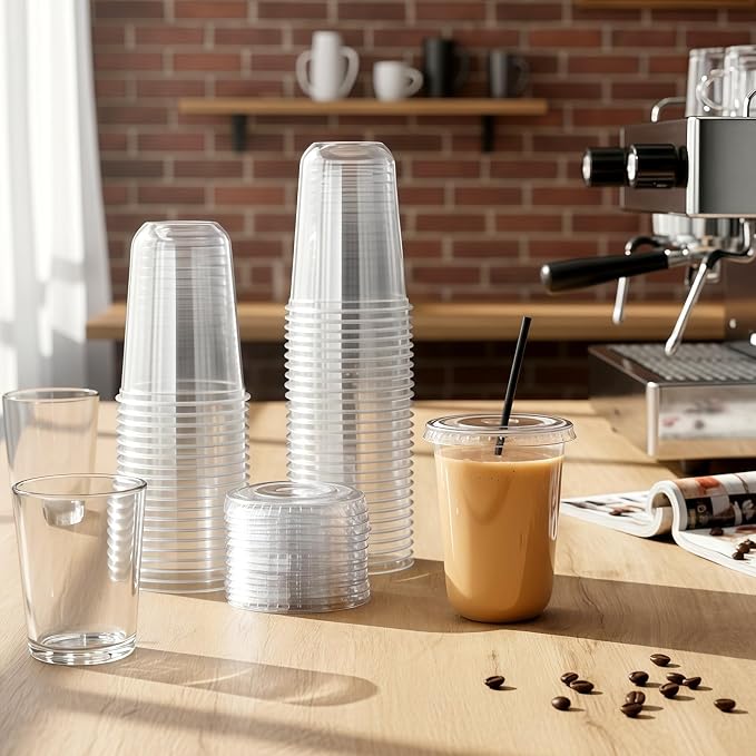 Ziliny 50 Set Clear Plastic Cups - Image 2