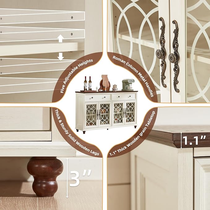 Joaxswe Large Sideboard Buffet Cabinet - Image 5
