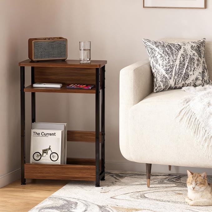 GarveeHome Narrow Side Table for Small Spaces, 3 Tier Small End Table - Image 4