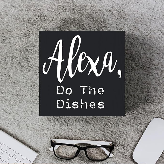 Funny Kitchen Wooden Box Sign Plaque Alexa Do the Dishes Wood Box Sign Rustic - Image 4