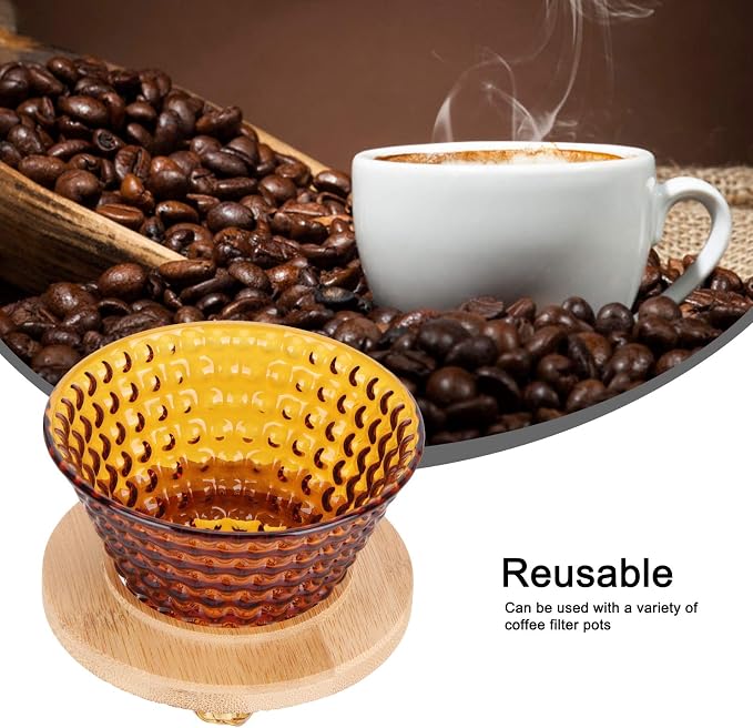 Pour Over Coffee Dripper Coffee Funnel, Coffee Filter Cone Cone Glass Pour Over - Image 3