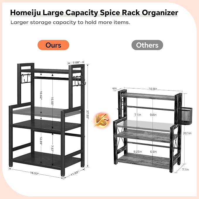 Kitchen Countertop Organizer, 3 Tier Large Spice Rack Organizer - Image 7
