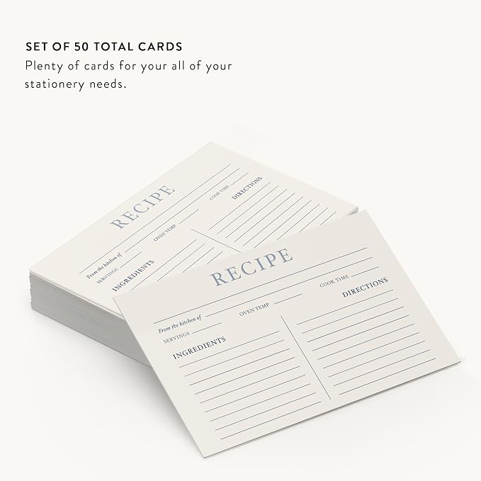 Dashleigh Elegant Recipe Cards 4x6 Double Sided, 50 Pack Thick Cardstock - Image 6