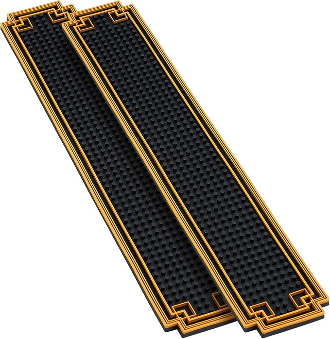 Drydiet 2 Pcs 24 x 4 Inch Bar Mat Non Slip Rubber Mat by Drydiet