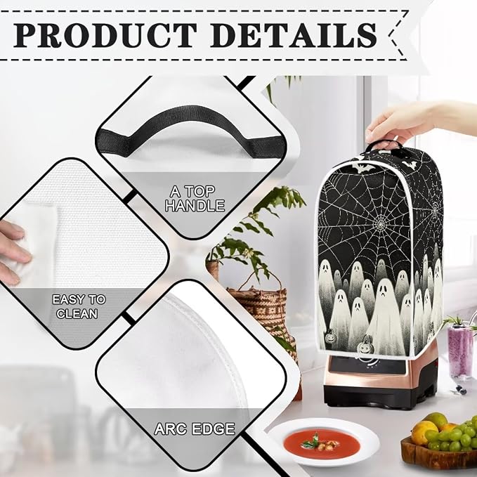 Web Ghost Blender Dust Cover, Anti Fingerprint Polyester Stand Mixer or Coffee - Image 4