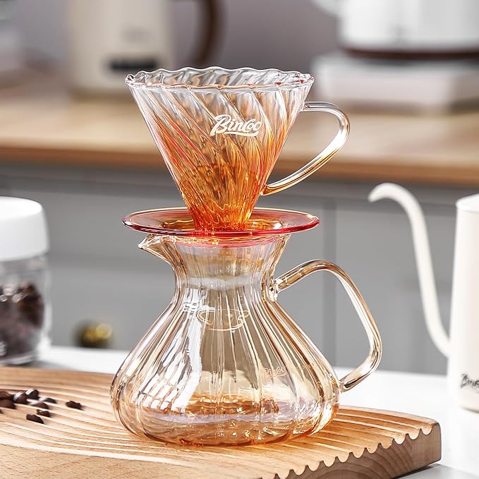 Bincoo Pour Over Coffee Maker Set, 650ML Borosilicate Glass Carafe - Image 5