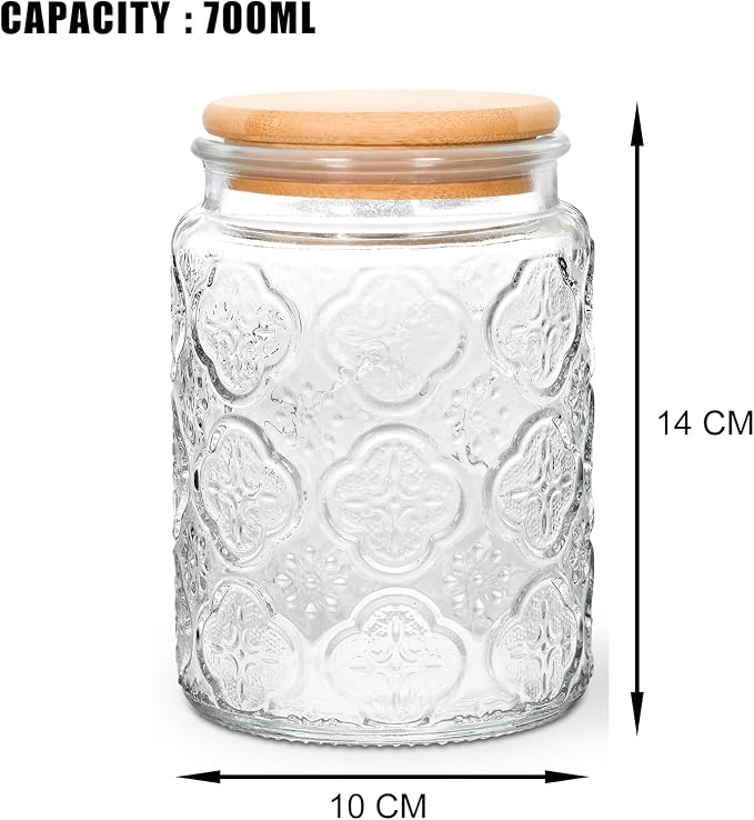 Glass Jar With Lid, 24oz Food Storage Containers Clear Mason Jars, 2 Pack | - Image 2