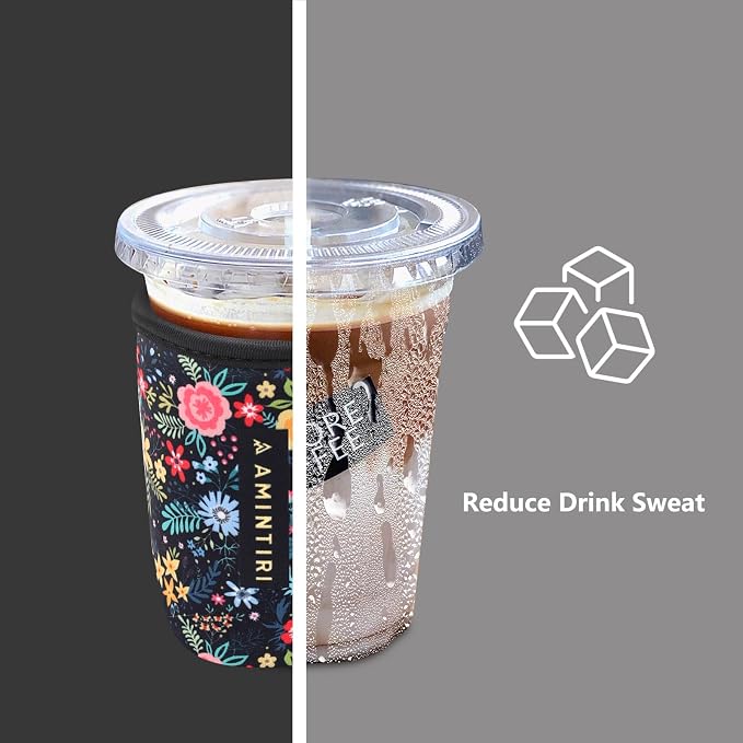 3 Pack Reusable Sleeve for Iced Coffee Cup, Coffee Neoprene Sleeve for Iced&Hot - Image 3