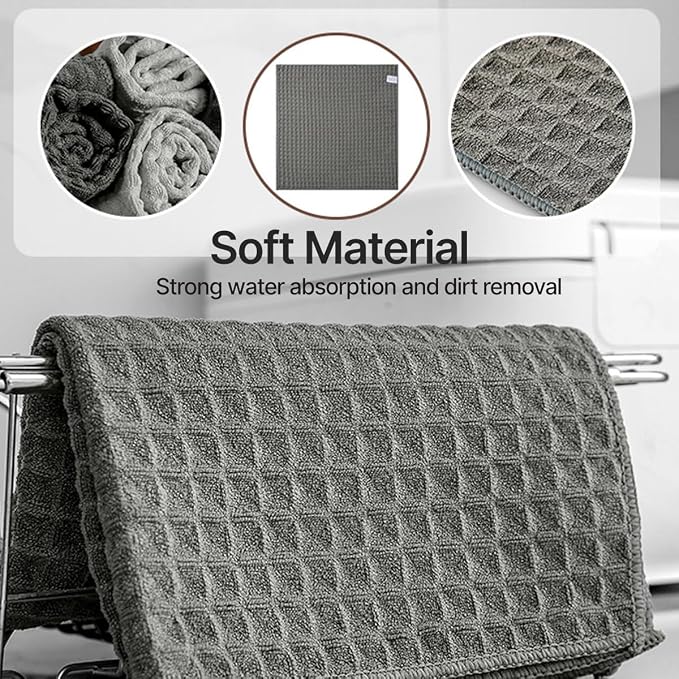 4 Pcs Barista Towels 11.8 Inch Waffle Weave Microfiber Cloths - Image 4