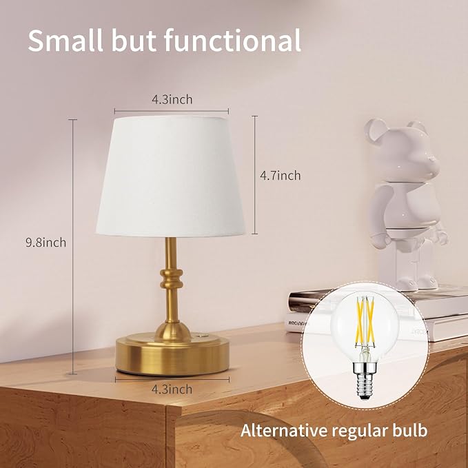 ONEWISH 2 Pack Small Cordless Lamps, Battery Operated Table lamp Dimmable - Image 7