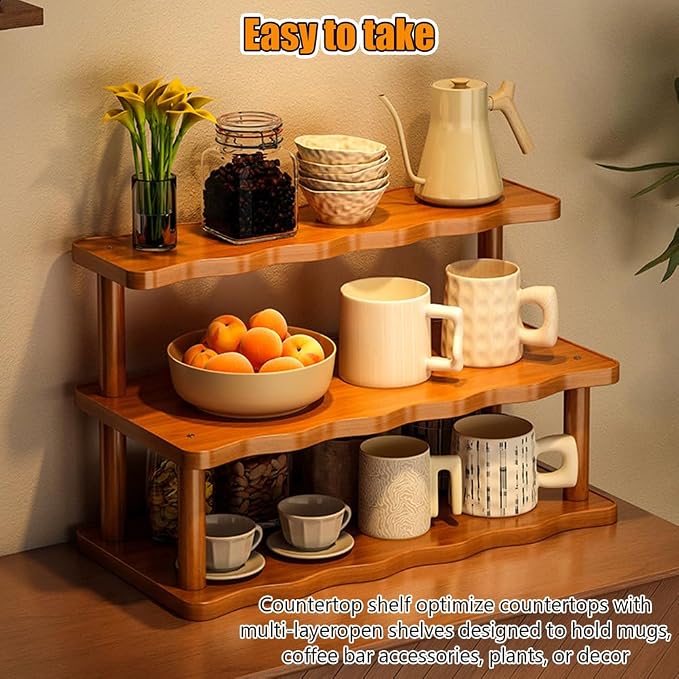 Wooden Mug Holder Countertop, Coffee Station Organizer, Counter Shelf - Image 5