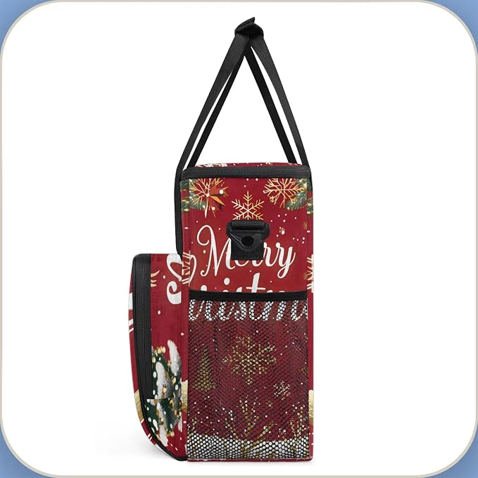 Christmas Themed Coffee Maker Carring Bag, Large Insulated Storage Organizer - Image 4