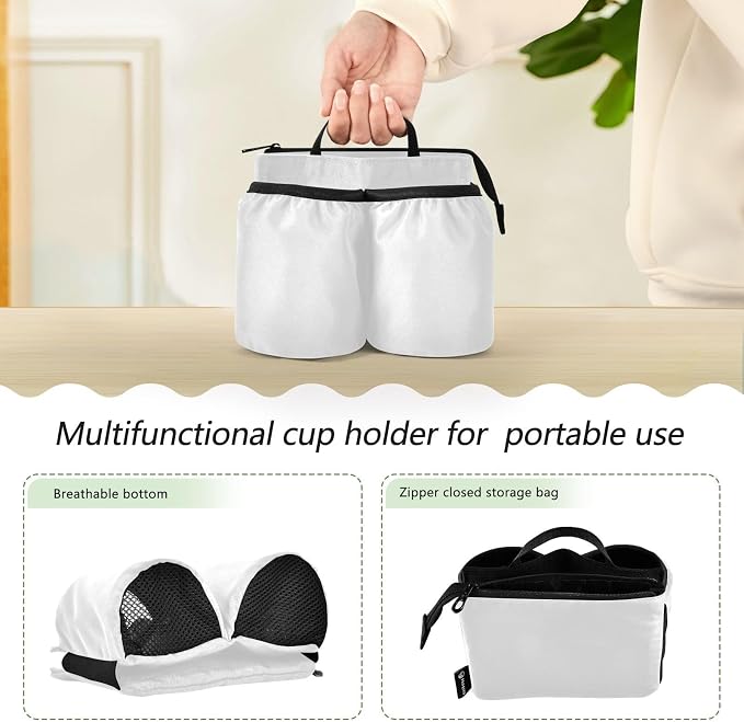 DOMIKING White Travel Luggage Cup Holder - Image 3