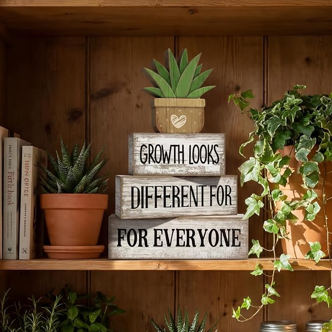 Lineshading 4 Pcs Inspirational Farmhouse Table Decor Growth Looks Different - Image 4