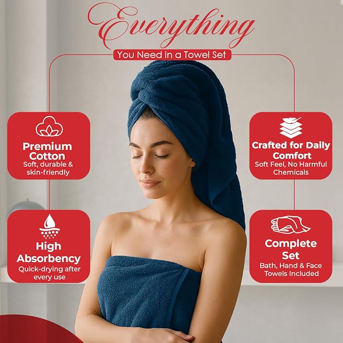 RIVERSIDE 3-Piece Towel Set, 1 Bath Towel, 1 Hand Towel, 1 Washcloth, 550 GSM - Image 3