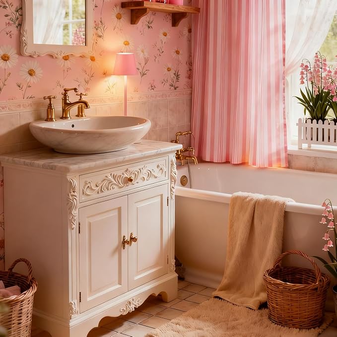 Pink Rechargeable Table Lamp Set of 2, Cute Small Pink lamp - Image 2