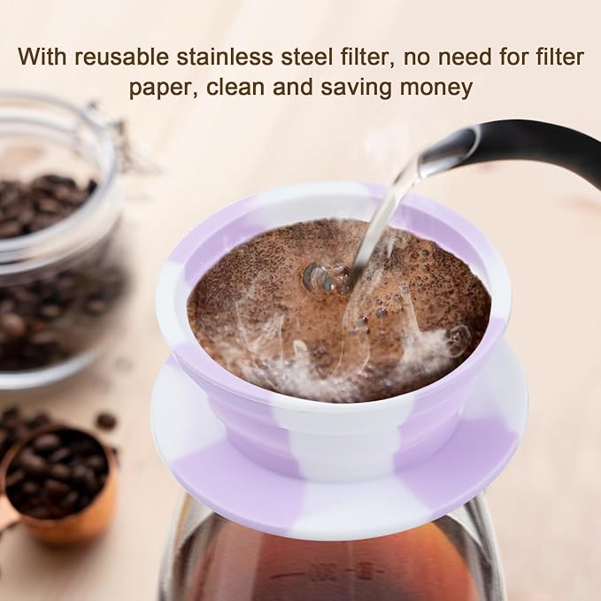 Paperless Travel Collapsible Pour Over Dripper Kit, Travel Pour Over Coffee - Image 2