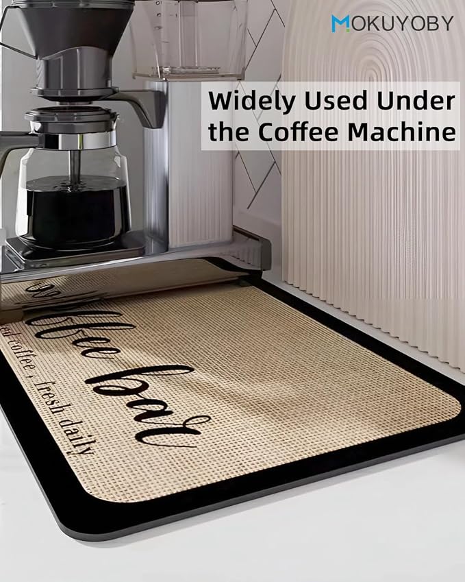 Coffee Mat 12"x19" Coffee Bar Mat Rubber Backed Bar Accessories Super Absorbent - Image 8