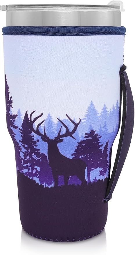 Reusable Iced Coffee Cup Sleeve Neoprene Insulated Sleeves Cup Holder - 32oz by AJLTPA