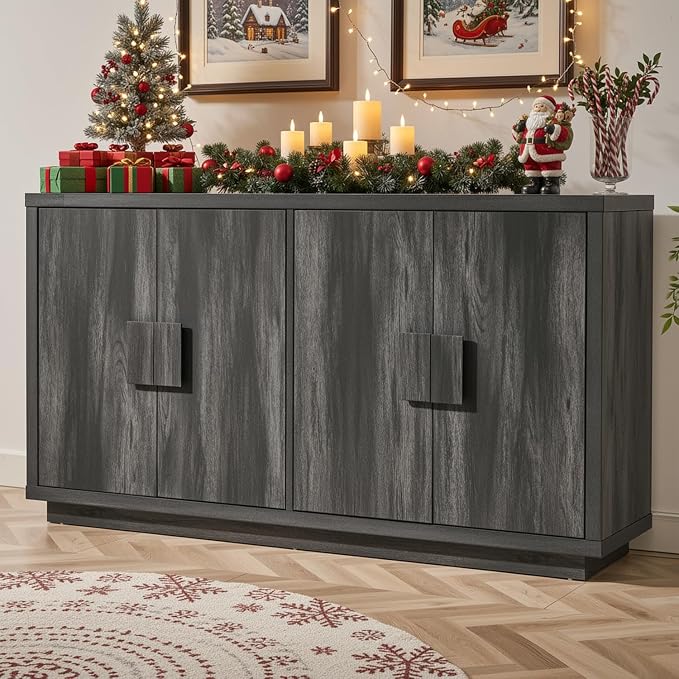 ONBRILL Buffet Cabinet with Storage, Wooden Kitchen Coffee Bar Credenza Storage by ONBRILL