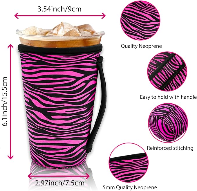 4 Pack Iced Coffee Sleeve, reusable Neoprene Cup Sleeves Suitable - Image 4