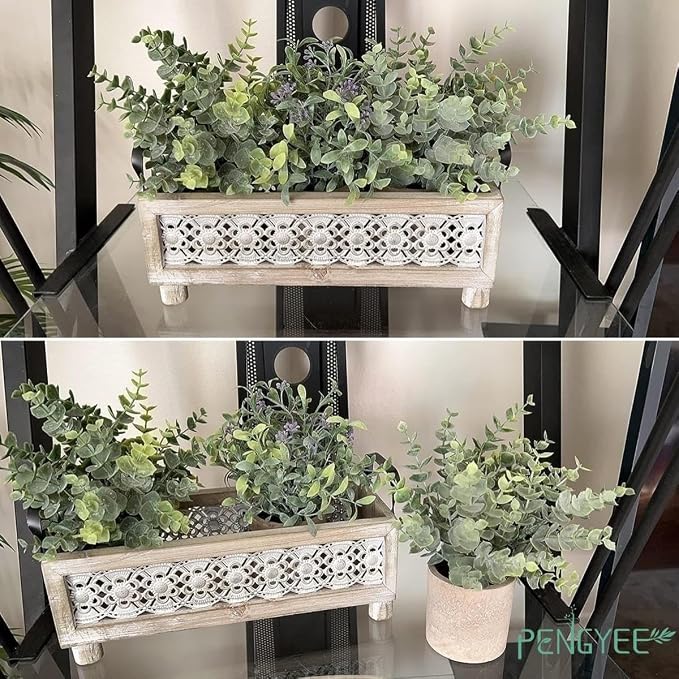 3 Pack Small Fake Plants in Farmhouse Pulp Pot - Image 7