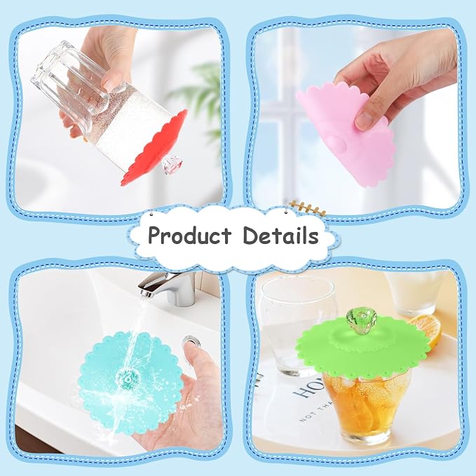 10pcs Silicone Cup Lid, Camping Colorful Anti-Dust Silicone Mug Cover, Flexible - Image 3