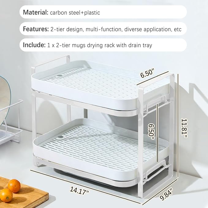 WAYUTO 2-Tier Mugs Drying Rack - Image 6