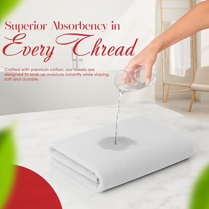 RIVERSIDE 100% Ring-Spun Cotton Bath Towels Set of 4 22 x 44 - Image 4