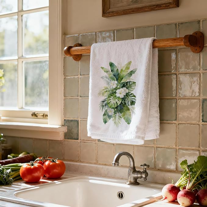 CUTHOLLOW Tree and Leaves Decorative Kitchen Towels Set of 4, 15.74"x23.62" - Image 7