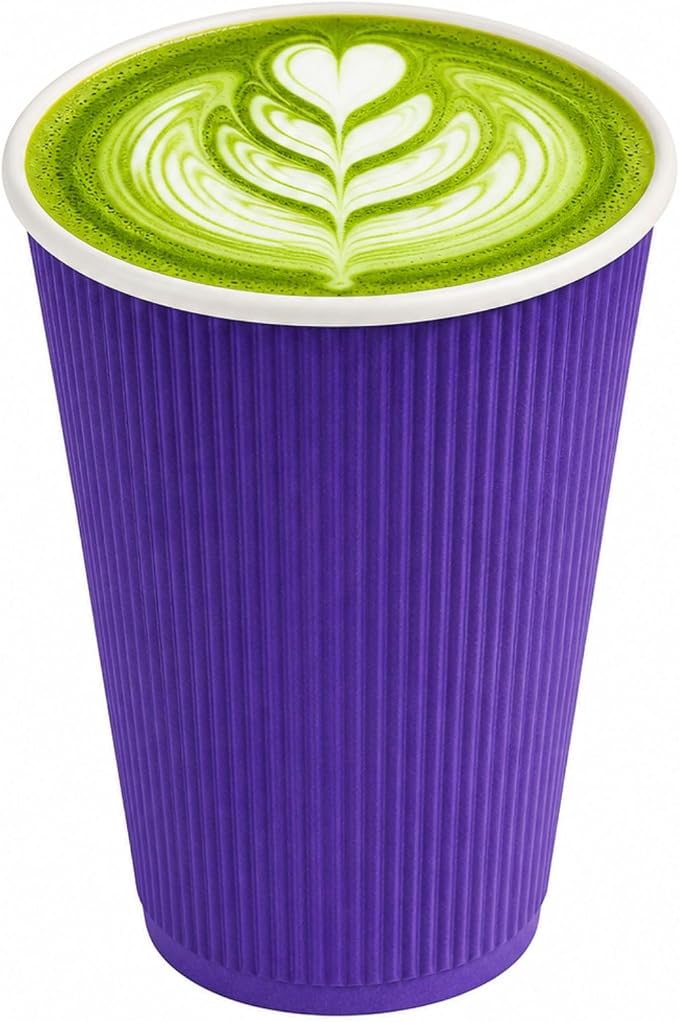 Restaurantware Ripple Wall Coffee Cups 25 Count 16 Ounce Insulated Royal Purple by Restaurantware