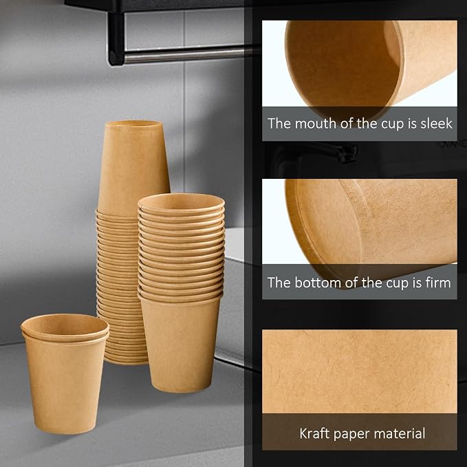 Clawsoff 100 Pack 5 oz Paper Cups, Disposable Kraft Bathroom Cups 5 Ounce - Image 3