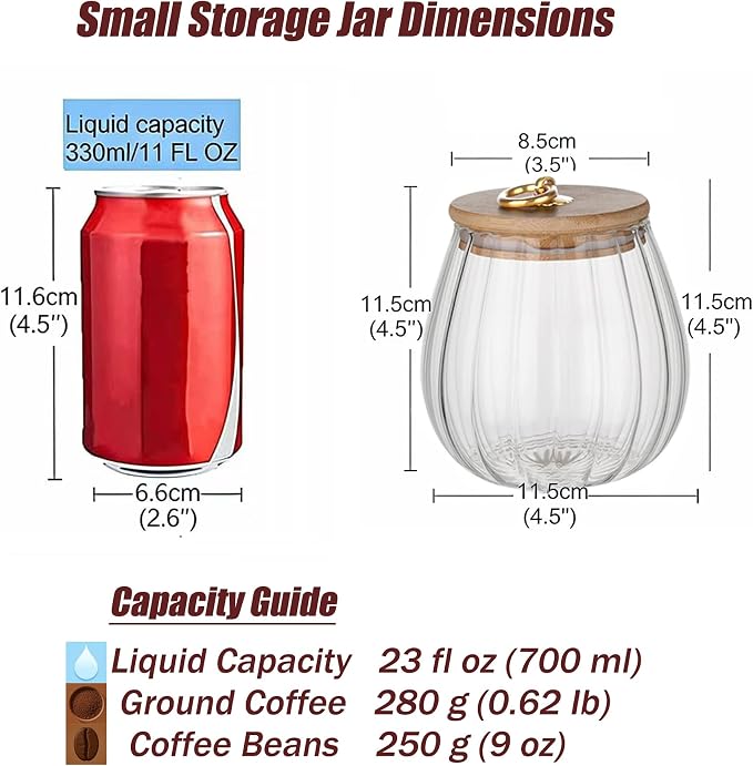 FANTESTICRYAN Glass Coffee Nuts Canister Airtight Storage Jar Petal Decorative - Image 2
