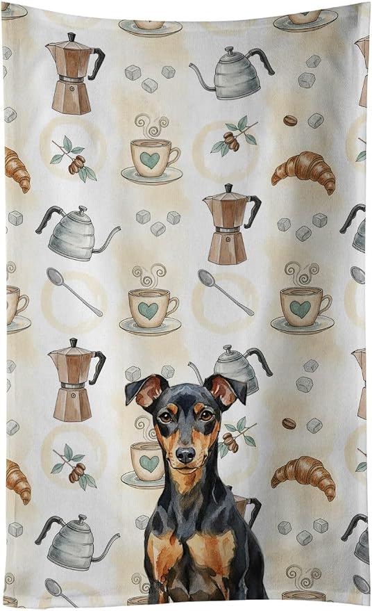 Caroline's Treasures Manchester Terrier Coffee Bar Kitchen Towel Velour Plush by CarolinesTreasures