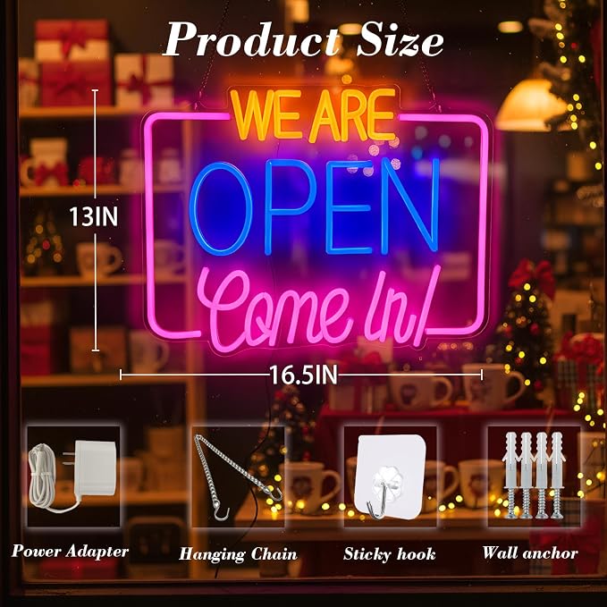 Open Sign for Business, LED Dimmable Neon Light - Image 2