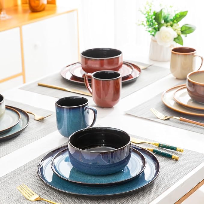 LERATIO 12OZ Ceramic Coffee Mugs Set of 6, Large Porcelain Coffee Cups - Image 8