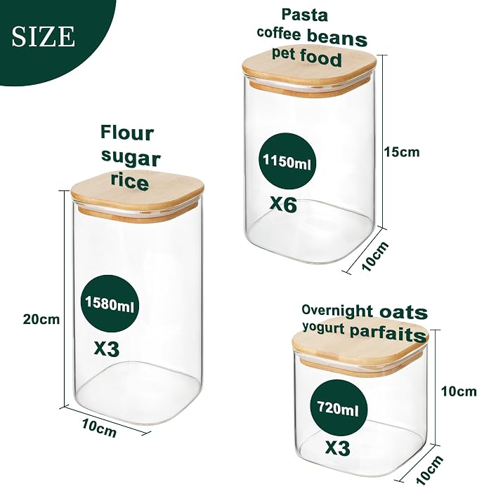 LIBWYS 12-Pack Glass Pantry Storage Containers - Image 2
